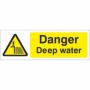 Danger Deep Water warning safety sign with deep water hazard symbol
