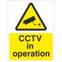 CCTV In Operation warning sign with CCTV camera symbol for commercial and public premises