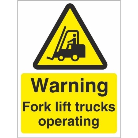 Warning Forklift Trucks Operating safety sign for warehouses and industrial workplaces