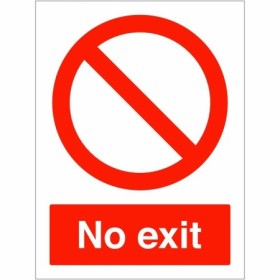 No Exit Sign with red prohibition symbol