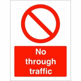 No Through Traffic Sign with red prohibition symbol