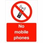 No Mobile Phones Sign with red mobile phone prohibition symbol
