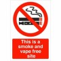 This is a smoke and vape free site prohibition sign