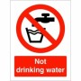 Red and white Not Drinking Water Sign with tap and glass prohibition symbol