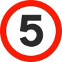 5 MPH traffic speed limit sign with red circular border