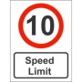 10MPH speed limit sign with red circular border