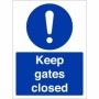 Keep Gates Closed mandatory safety sign