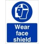 Wear Face Shield Sign with mandatory facial protection symbol