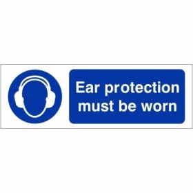 Ear Protection Must Be Worn mandatory PPE safety sign