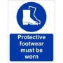 Protective Footwear Must Be Worn Sign with mandatory safety boot symbol