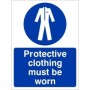 Protective Clothing Must Be Worn Sign with mandatory protective clothing symbol