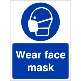Wear Face Mask Sign with mandatory face mask symbol