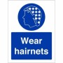 Wear hairnets mandatory hygiene safety sign