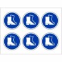 Protective footwear mandatory labels with blue safety boot symbol pack of 24