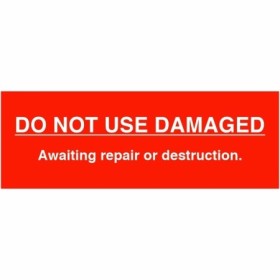 Do Not Use Damaged Scaffolding Tags safety sign