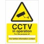 CCTV In Operation For The Purpose Of warning sign with CCTV camera symbol