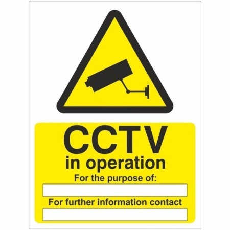 CCTV In Operation For The Purpose Of Sign with CCTV Camera Symbol