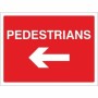 Pedestrians Left road sign with directional arrow