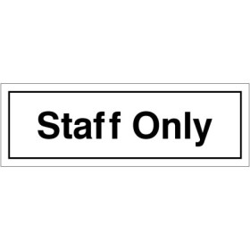 Staff Only Door Sign