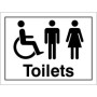 Unisex and Disabled Symbol Toilet Door Sign with wheelchair, male and female symbols