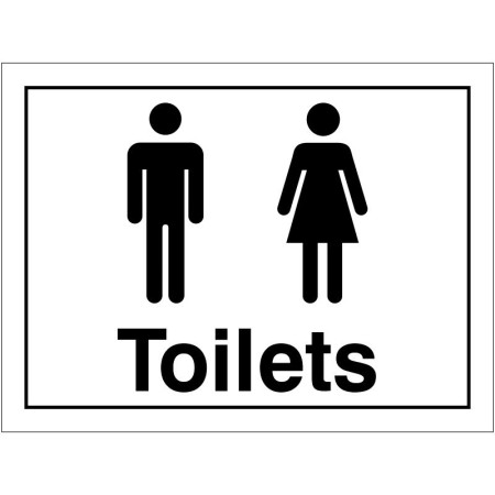 Unisex Symbol Toilet Door Sign with male and female toilet symbols