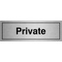 Brushed aluminium Private Door Sign