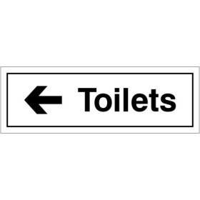 Toilets Arrow Left Door Sign