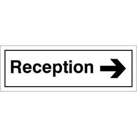Reception Right Door Sign with right-pointing arrow