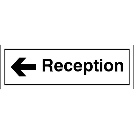 Reception Left Door Sign with left-pointing arrow