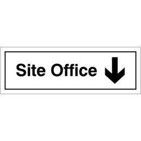 Site Office Arrow Down Door Sign with down-pointing arrow