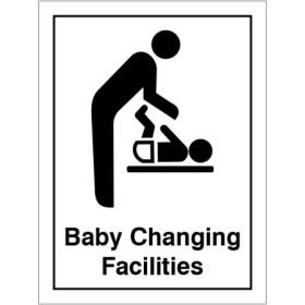 Baby Changing Facilities (Portrait) Toilet Door Sign with baby changing symbol