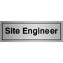 Brushed aluminium Site Engineer Door Sign