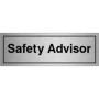 Brushed aluminium Safety Advisor Door Sign