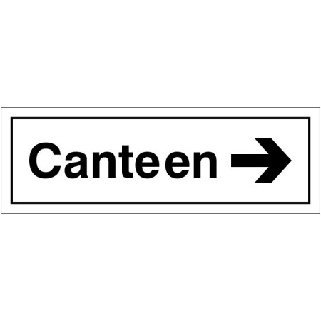 Canteen Arrow Right Door Sign with right-pointing arrow