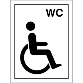 Disabled WC Symbol Toilet Door Sign with wheelchair accessibility symbol