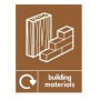 Building Materials Recycling sign with construction materials recycling symbol