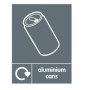Aluminium Cans Recycling sign with aluminium can recycling symbol for recycling bin identification