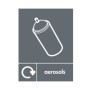 Aerosols Recycling sign with aerosol can recycling symbol for recycling bin identification