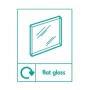 Flat Glass Recycling sign with flat glass recycling symbol