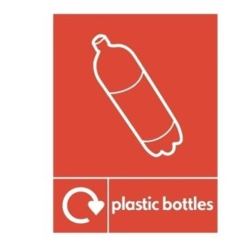 Plastic Bottles Recycling sign with plastic bottle recycling symbol