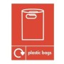 Plastic Bags Recycling sign with plastic bag recycling symbol