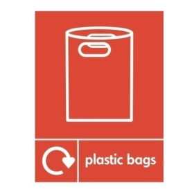 Plastic Bags Recycling sign with plastic bag recycling symbol