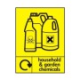 Household and garden chemicals recycling sign with hazardous chemical symbols