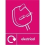 Electrical recycling sign with electrical plug symbol