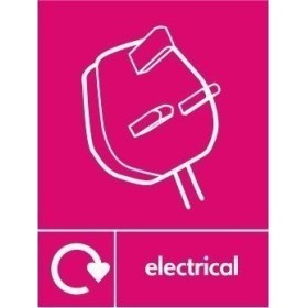 Electrical recycling sign with electrical plug symbol