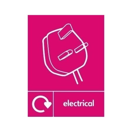 Electrical recycling sign with electrical plug symbol