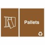 Pallets recycling sign with pallet symbol for designated recycling areas