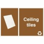 Ceiling tiles recycling sign for designated ceiling tile waste recycling areas