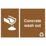 Concrete wash out recycling sign with concrete wash out symbol