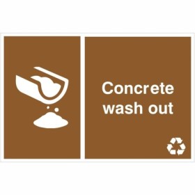 Concrete wash out recycling sign with concrete wash out symbol